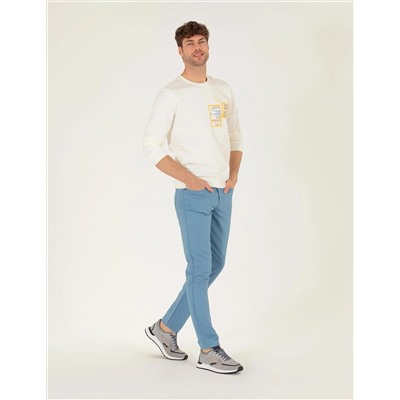 Koyu Mavi Slim Fit Kanvas Pantolon