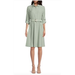 CALVIN KLEIN Belted Knee Length Shirtdress