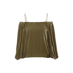 Blusa de terciopelo Caqui