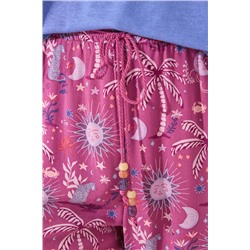 Pantalón Capri estampado morado