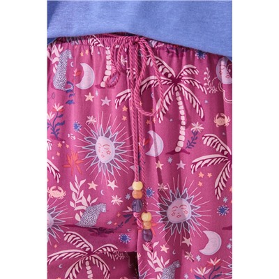 Pantalón Capri estampado morado