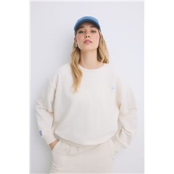 Sudadera felpa algodón marfil