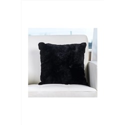 LadiesHome Peluş (rabbit) Tavşan Kırlent Kılıfı Siyah MWTvSn001