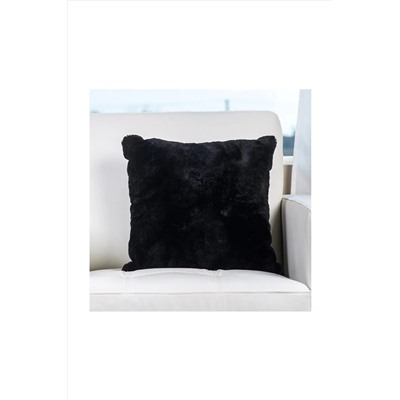 LadiesHome Peluş (rabbit) Tavşan Kırlent Kılıfı Siyah MWTvSn001