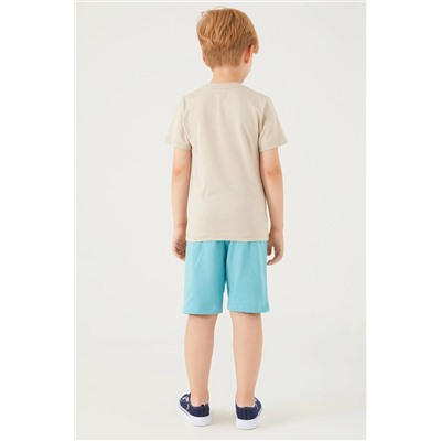 Erkek Çocuk Krem Pijama Takımı