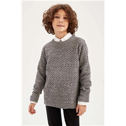 Defacto Erkek Çocuk Regular Fit Bisiklet Yaka Kazak Y8500A622WN