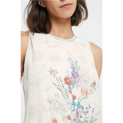Camiseta floral sin mangas