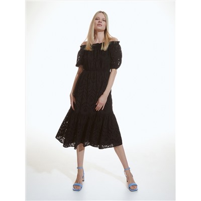Midikleid mit Lochmuster