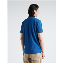 Mandarin Collar Polo, Men, Blue