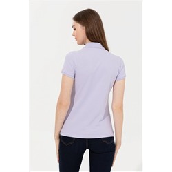 Kadın Lila Basic Polo Yaka Tişört