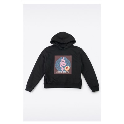 Sudadera con capucha Negro y rosa