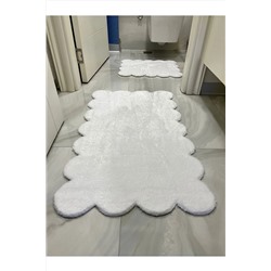 vescarpet station Lazer Kesim 2'li Banyo Paspası Peluş Halı ycy918