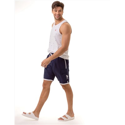 ALL OVER ANCHOR PRINT JERSEY MUSCLE TANK