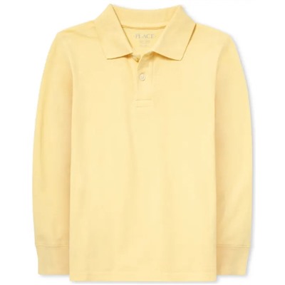 Boys Uniform Long Sleeve Pique Polo