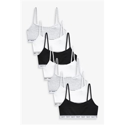 Black/Grey/White 7 Pack Strappy Crop Tops (5-16yrs)