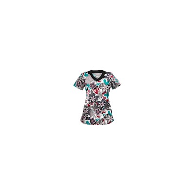 UA Swirling Flowers Granite Print Scrub Top