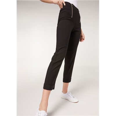 Zigarettenleggings mit doppeltem Reißverschluss