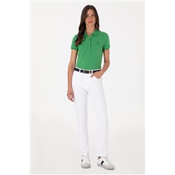 Kadın Açık Yeşil Basic Polo Yaka Tişört