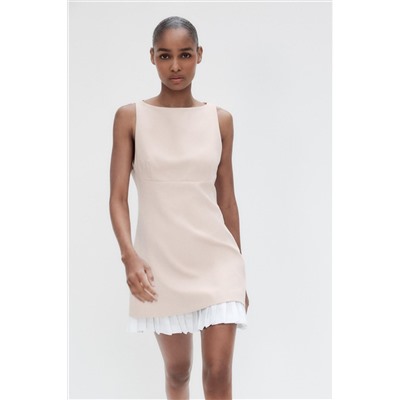 VESTIDO CORTO COMBINADO POPELÍN