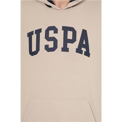 Erkek Taş Kapüşonlu Basic Sweatshirt