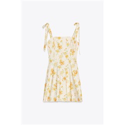 FLORAL POPLIN DRESS WITH BOWS