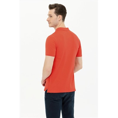 Erkek Kırmızı Basic Polo Yaka Tişört