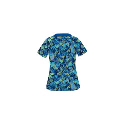 UA Bohemian Heart Navy Print Scrub Top