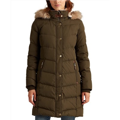 Lauren Ralph Lauren Faux-Fur-Trim Hooded Down Puffer Coat, Created for Macy's