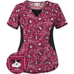UA Bandana Pups Berry Kiss Print scrub Top
