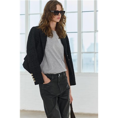 ZW COLLECTION RELAXED MID-WAIST WAXED JEANS