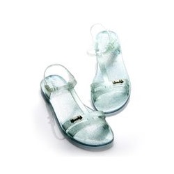 Сандалии Zhoelala Сhic (прозрачные со светло-голубым шиммером) / Zhoelala Сhic (crystal shimmer light blue)