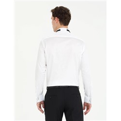 Beyaz Slim Fit Smokin Gömlek