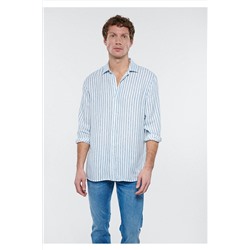 MaviÇizgili Premium Mavi Gömlek Regular Fit / Normal Kesim 0210665-70731