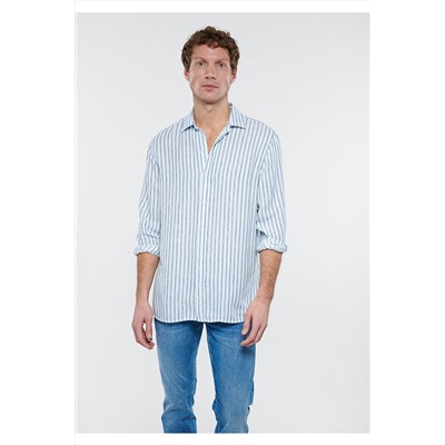 MaviÇizgili Premium Mavi Gömlek Regular Fit / Normal Kesim 0210665-70731
