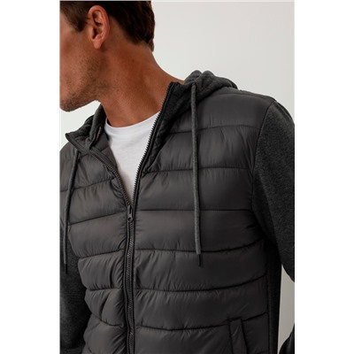 Sudadera bimateria Gris jaspeado