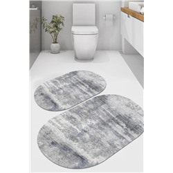 ALAADDİN CARPET Kaymaz Tabanlı Yıkanabilir 2 Li Set 60x100 50x60 Banyo Halısı Banyo Paspası Klozet Takımı 5061