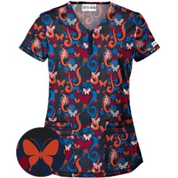 UA Flutter Flattery Navy Scrub Top