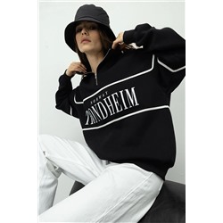TUBİAŞardonlu Yarım Fermuarlı Baskılı Sweatshirt