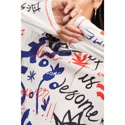 Camiseta canalé Life is awesome