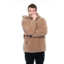 Толстовка мужская из верблюжьей шерсти оверсайз HOT TREND (с капюшоном, цвет Camel) цвет КОРИЧНЕВЫЙ