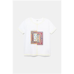 Camiseta patch paisley 100% algodón