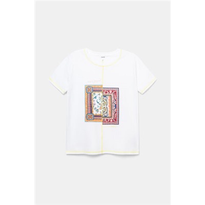 Camiseta patch paisley 100% algodón