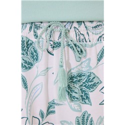 Pijama largo verde turquesa flores