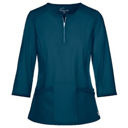 Butter-Soft Scrubs by UA™ 3/4 Sleeve Zip Front Scrub Top