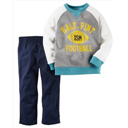 2-Piece Raglan French Terry Top & Canvas Pant Set
