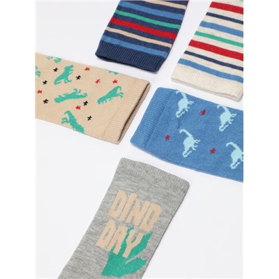 PACK OF 5 PAIRS OF PRINTED LONG SOCKS