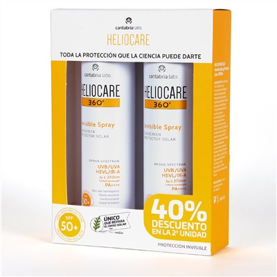 Heliocare 360 Spray Invisible SPF 50 Pack Duplo