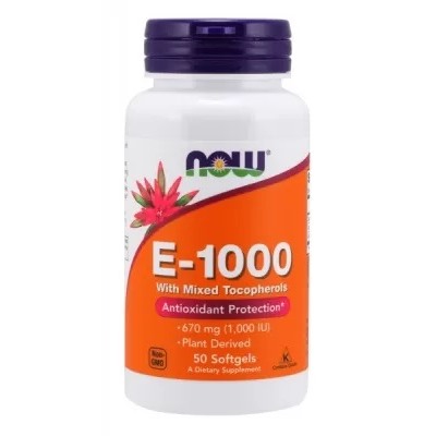 NOW Vitamin E-1000 IU Mixed Tocopherols (50 гел. капс)