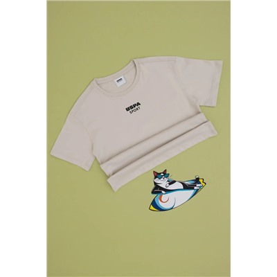 U.S. Polo Assn., Erkek Çocuk Açık Gri Comfort Bisiklet Yaka Tişört 50300064-vr001