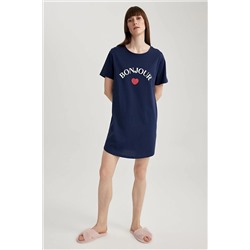 Defacto Fall In Love Baskılı Kısa Kollu %100 Pamuk Gecelik Z9837AZ23SM